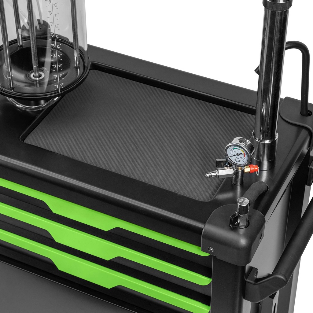 CHARIOT DE RÉCUPÉRATION D’HUILE AVEC SYSTÈME D’ASPIRATION ET COMPARTIMENTS