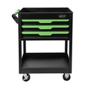 CHARIOT DESSERTE D’ATELIER 3 TIROIRS AVEC 1 PLATEAU + GRILLES LATÉRALES