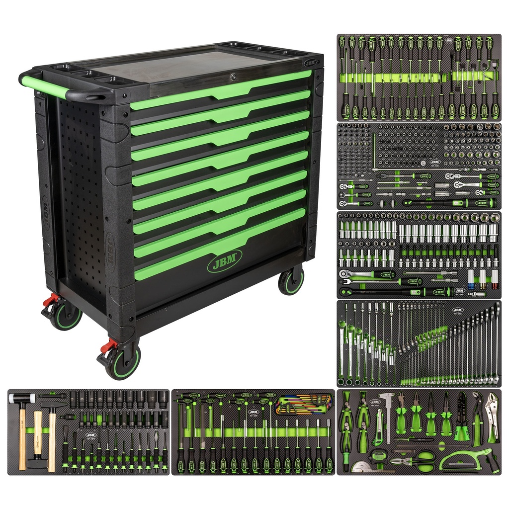 [54688] XL CHARIOT À OUTILS AVEC 8 TIROIRS - ASSEMBLÉ (468 PIÈCES)