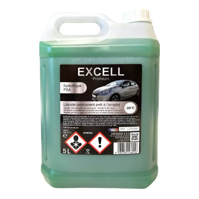 [LP35005OC] LIQUIDE DE REFROIDISSEMENT -35 PREMIUM SPECIAL PSA VERT _ 5 LITRES