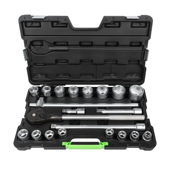 [53727] COFFRET D'OUTILS AVEC 21 PIÈCES DOUILLE HEXAGONALE 3/4" ZINGUÉE