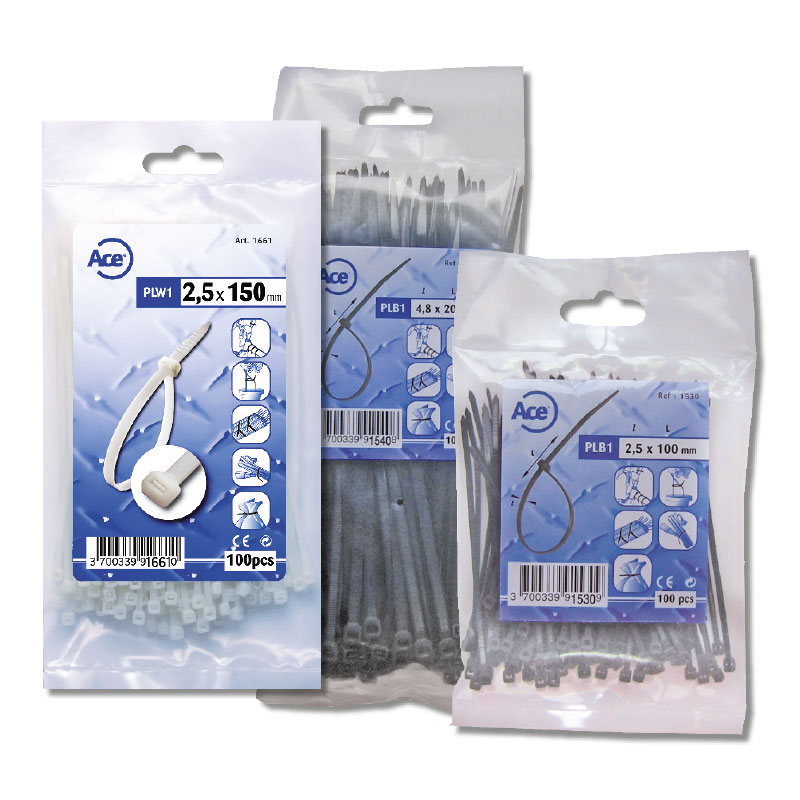 [1679] SACHET 25 LIENS NYLON NOIR 9 X 180