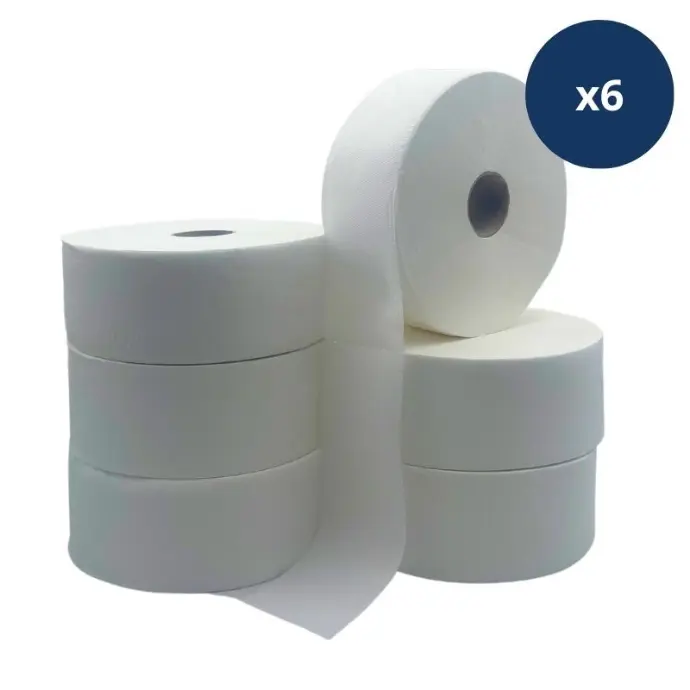 [050308] PAPIER HYGIENIQUE MAXI JUMBO BLANC PAUET DE 6 ROULEAUX