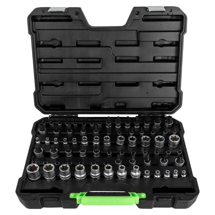 [54539] COFFRET DE DOUILLES ET EMBOUTS TORX / TORX PLUS DE 77 PIÈCES