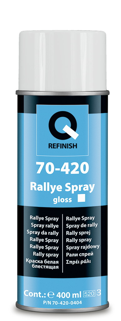 [70-420-0404] Q 70-420 Peinture en spray Rallye blanc brillant – 400 ml (à partir de 696 pièces)