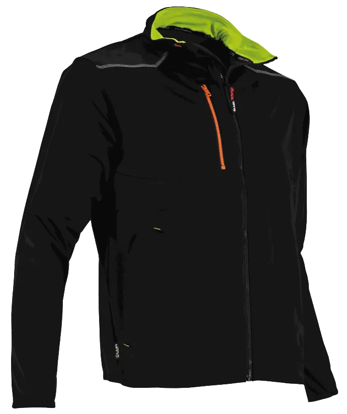 [2255] INJECTION gilet micro polaire détails fluo NOIR