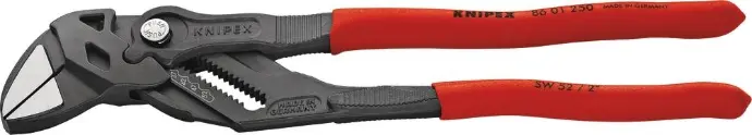 [13715] Pince clé grise gainée 250mm avec bouton poussoir