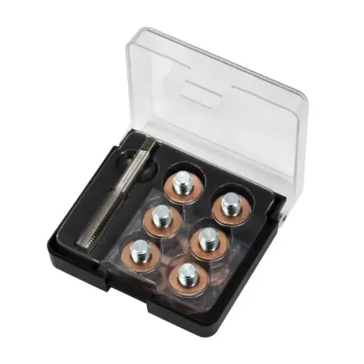 [HU2057] LOT DE 6 BOUCHONS+JOINTS+TARAUD M11x1.5