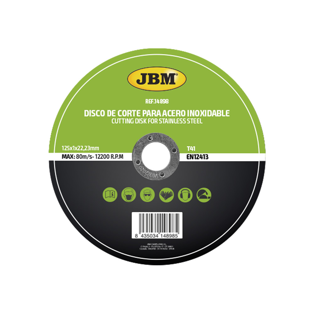 DISQUE DE COUPE T41 POUR ACIER INOXYDABLE, 125 X 1 MM