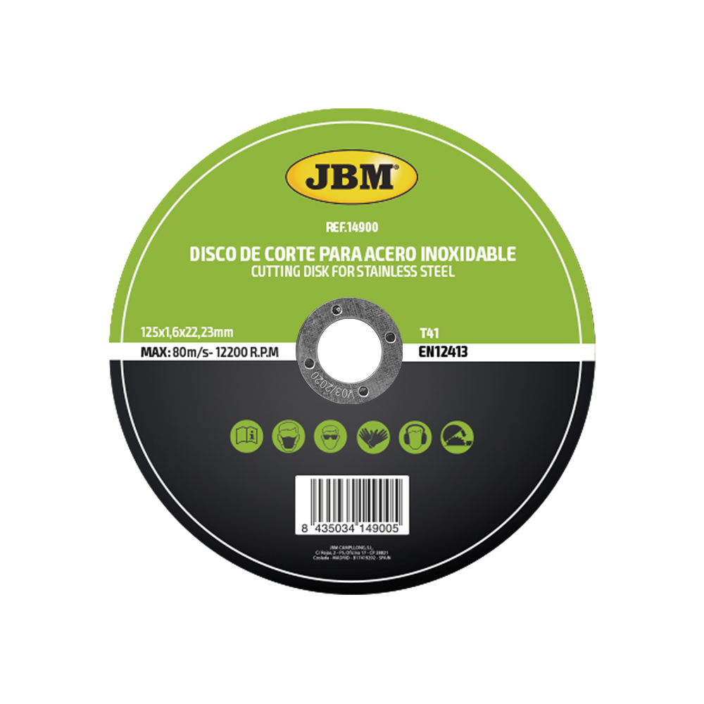 DISQUE DE COUPE T41 POUR ACIER INOXYDABLE, 125 X 1.6MM