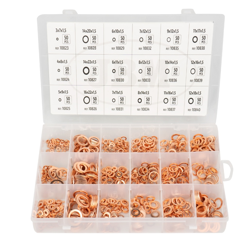 COFFRET DE RONDELLES EN CUIVRE 900 PCS