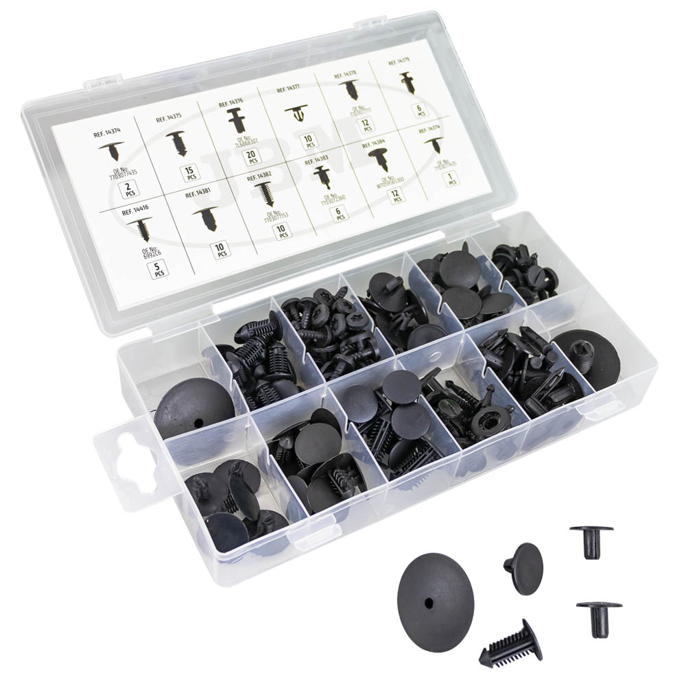 [53712] KIT DE 109 CLIPS POUR TAPISSERIE RENAULT DACIA