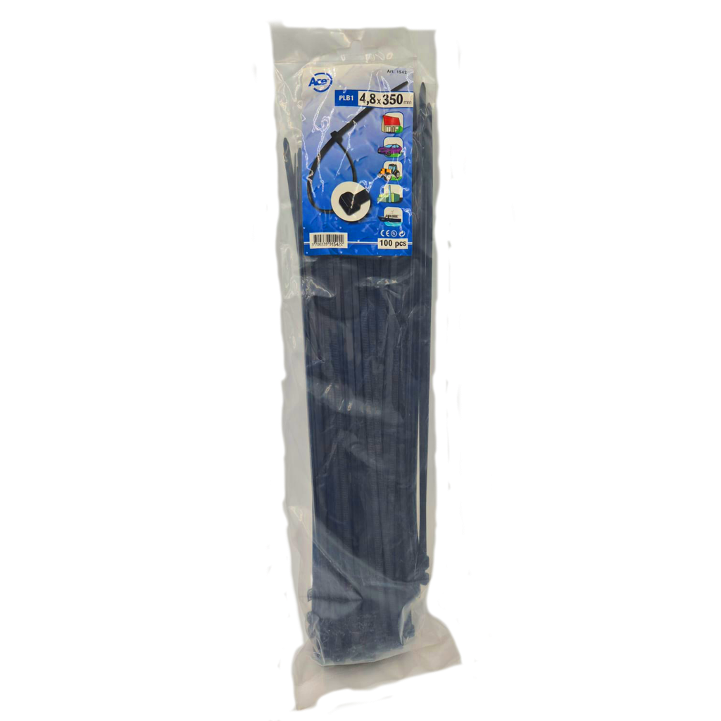 [1542] Sachet 100 liens nylon noir 4,8 x 350 mm