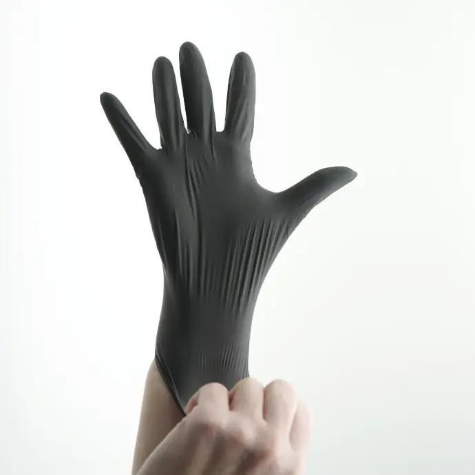 [AN93852M] BOITE DE 100 GANTS NITRILE NOIRS PREMIUM M