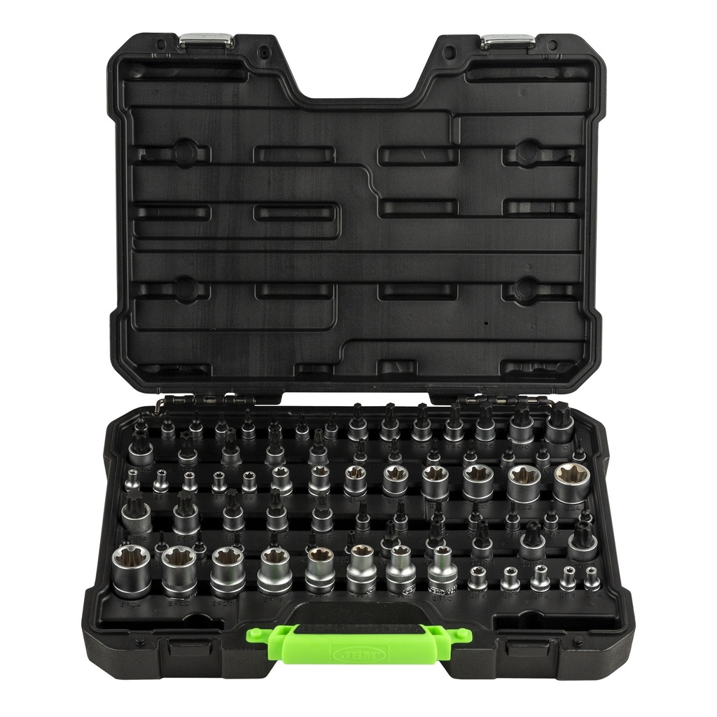 COFFRET D’OUTILS DE 77 PIÈCES AVEC DOUILLES ET EMBOUTS TORX/TORX PLUS
