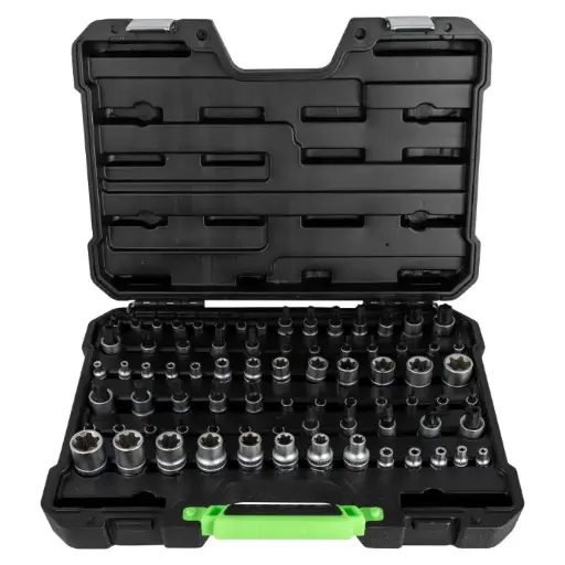 [54539] COFFRET DE DOUILLES ET EMBOUTS TORX / TORX PLUS DE 77 PIÈCES