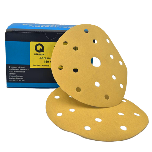 [30-100-0400] Q 30-100 Disque abrasif Premium Gold 150 mm Velcro 15 trous P400