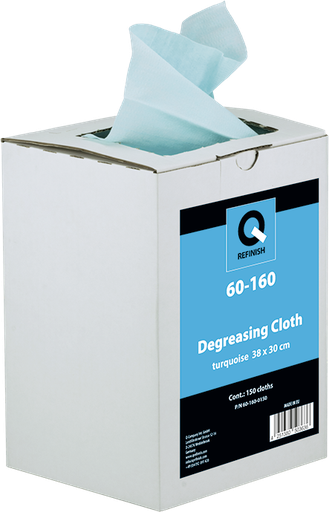 [60-160-0150] Q 60-160 Chiffon dégraissant turquoise 38x30cm 150 chiffons