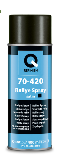 [70-420-0403] Q 70-420 Peinture en spray Rallye noir satiné – 400 ml (à partir de 696 pièces)