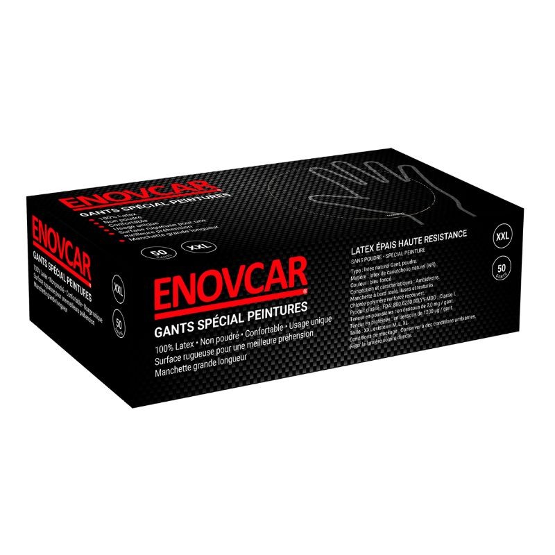 [48005] ENOVCAR BOITE 50 GANTS LATEX SPECIAL PEINTURE (L)